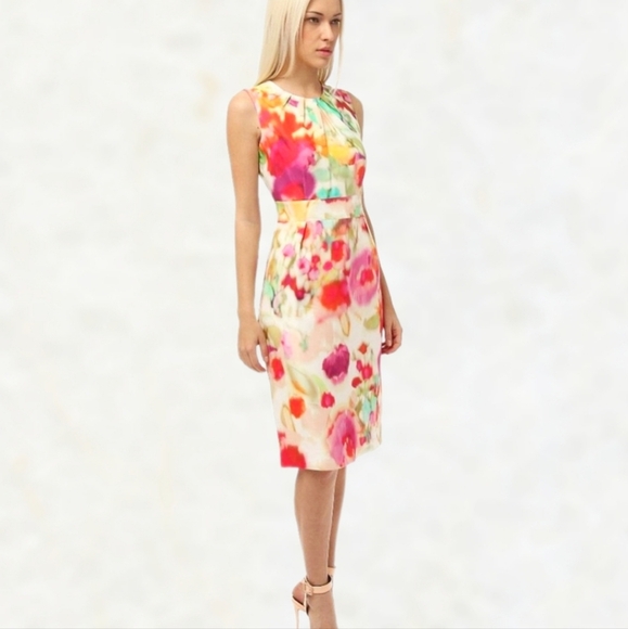 kate spade Dresses & Skirts - Kate Spade Giverny Bowden Sleeveless Floral Sheath Dress Fuchsia Aqua Orange
